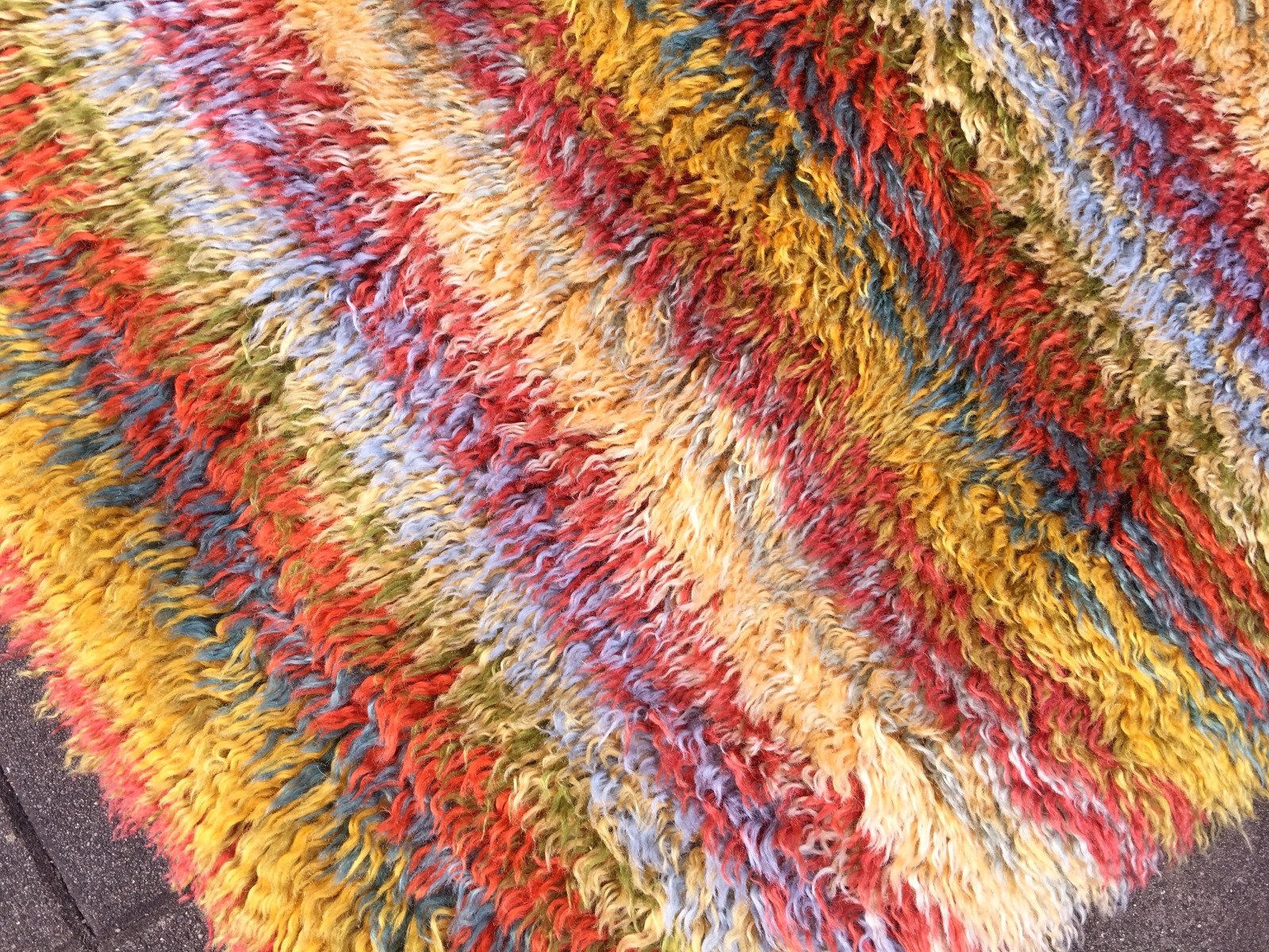 Mohair Rug Turkey 7.9 X 5.6 Ft / 240 X 170 Cm Oushak Long Pile Cosey Shag Super Soft Carpet photo vintage