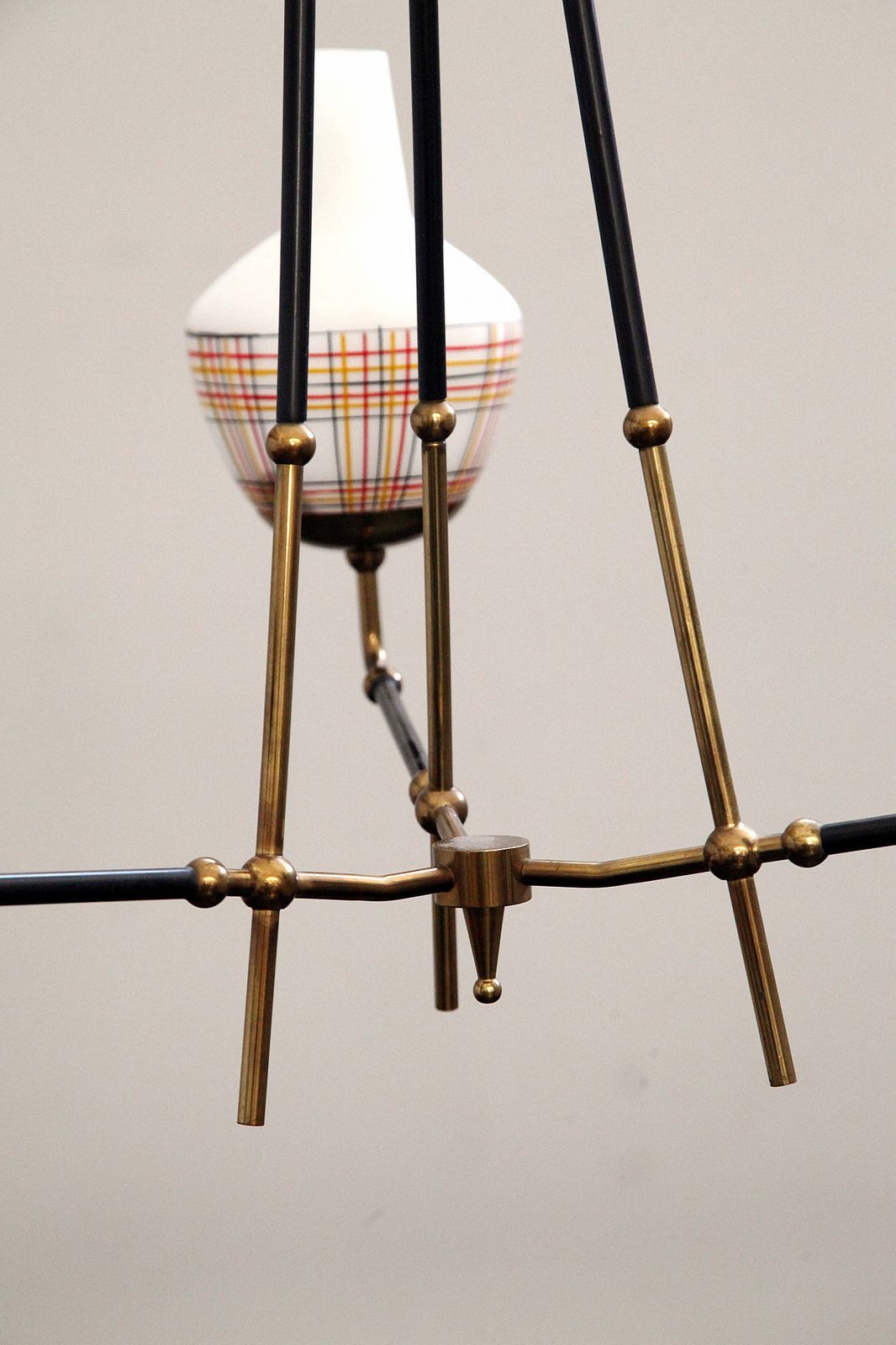 Brass Chandelier With 3 Lights, 50s photo buy