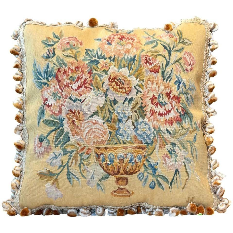 Rare Decorative Pillows, Elegant French Style Aubusson The Pillow Cushion Covers