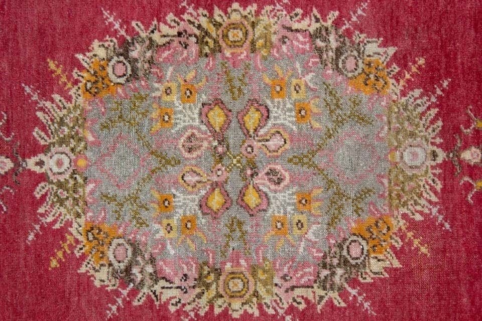 Red Handmade Carpet Antique Rugs, Anatolian Turkish Rug, Luxury Red Rugs For Sale photo for sale