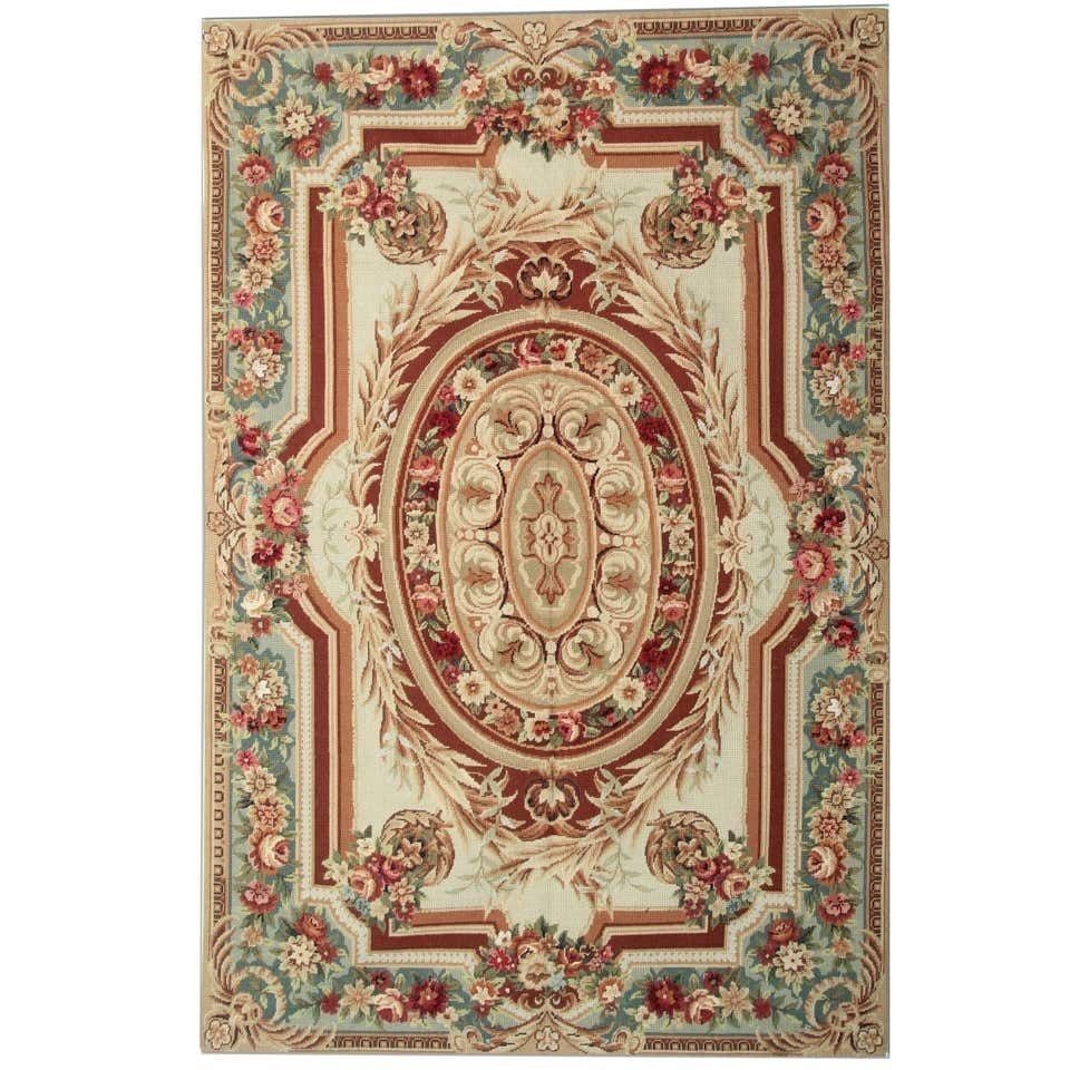 Hand Woven Aubusson Needlepoint Rug, Chinese Made French Style Aubusson Tapestry  120x180cm