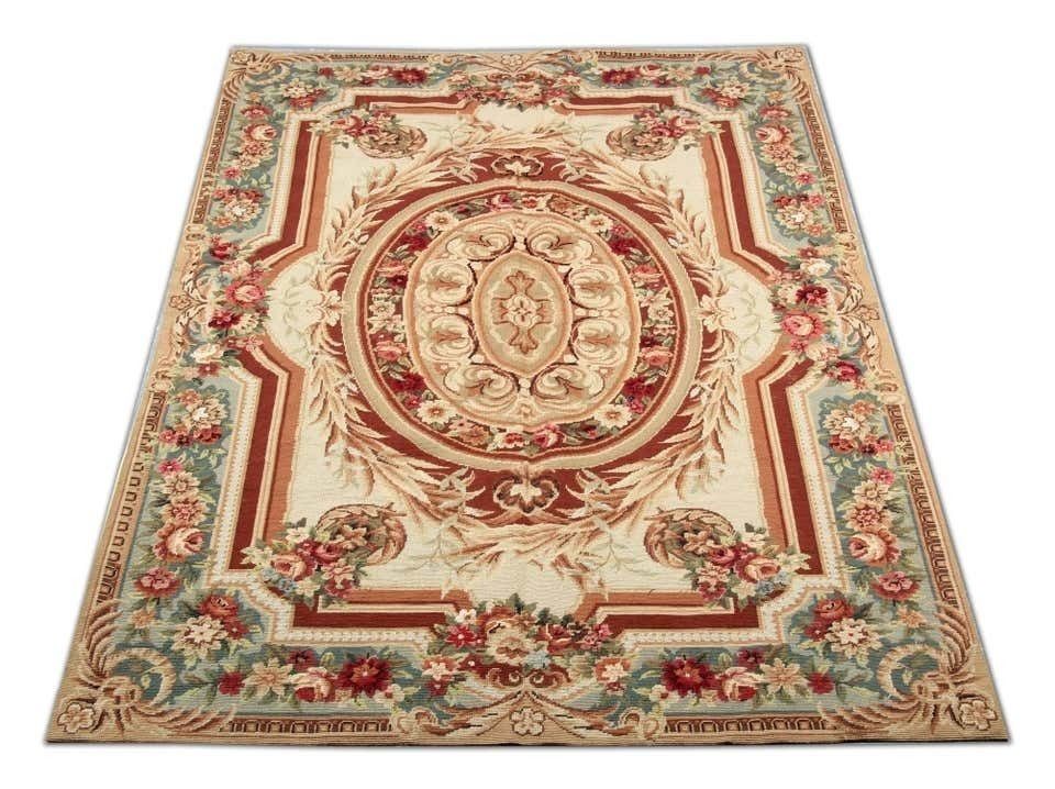 Hand Woven Aubusson Needlepoint Rug, Chinese Made French Style Aubusson Tapestry  120x180cm photo furniture