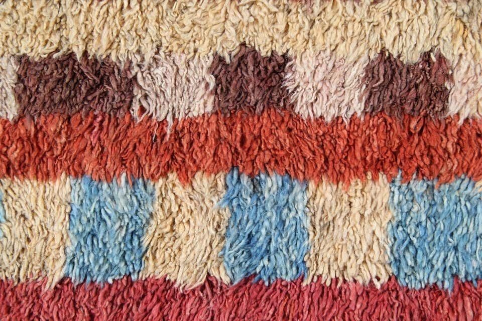 Handmade Carpet Moroccan Rugs, Shag Rugs, Pink And Red Primitive Rug For Sale photo Textiles