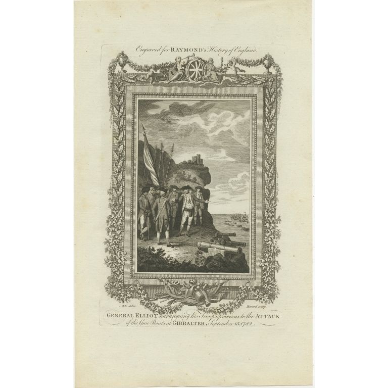 Antique Print Of General Elliot And His Troops By Raymond