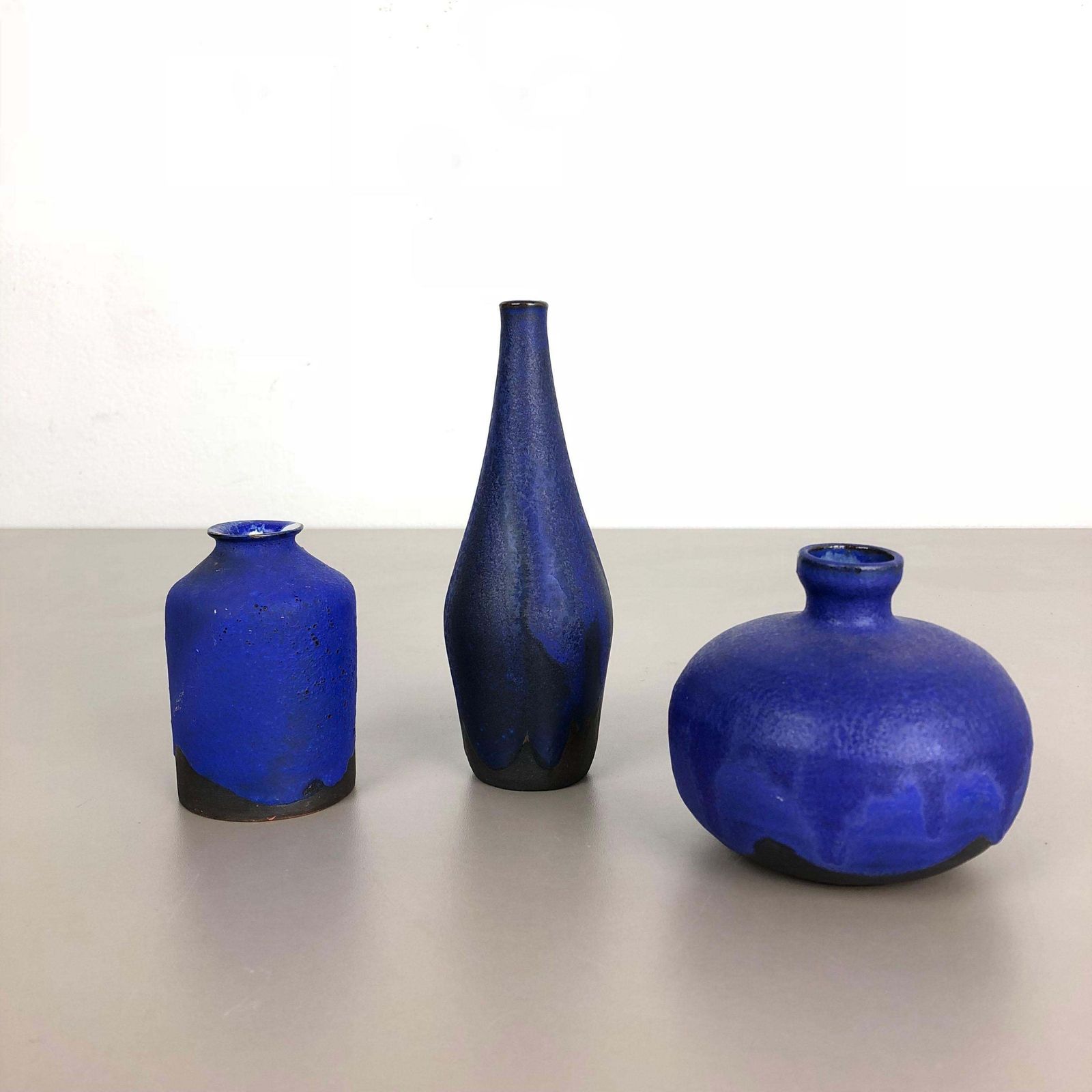Set Of 3 Ceramic Studio Pottery Vase By Gerhard Liebenthron, Germany, 1960s photo furniture
