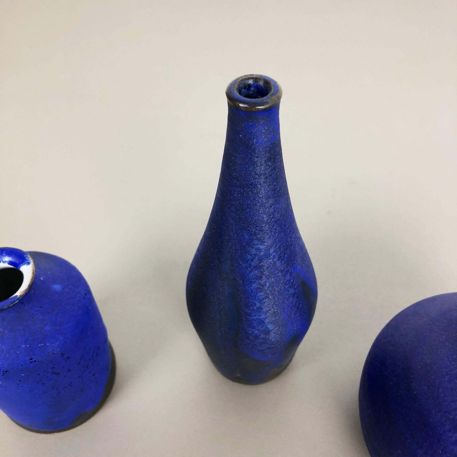 Set Of 3 Ceramic Studio Pottery Vase By Gerhard Liebenthron, Germany, 1960s photo vinterior