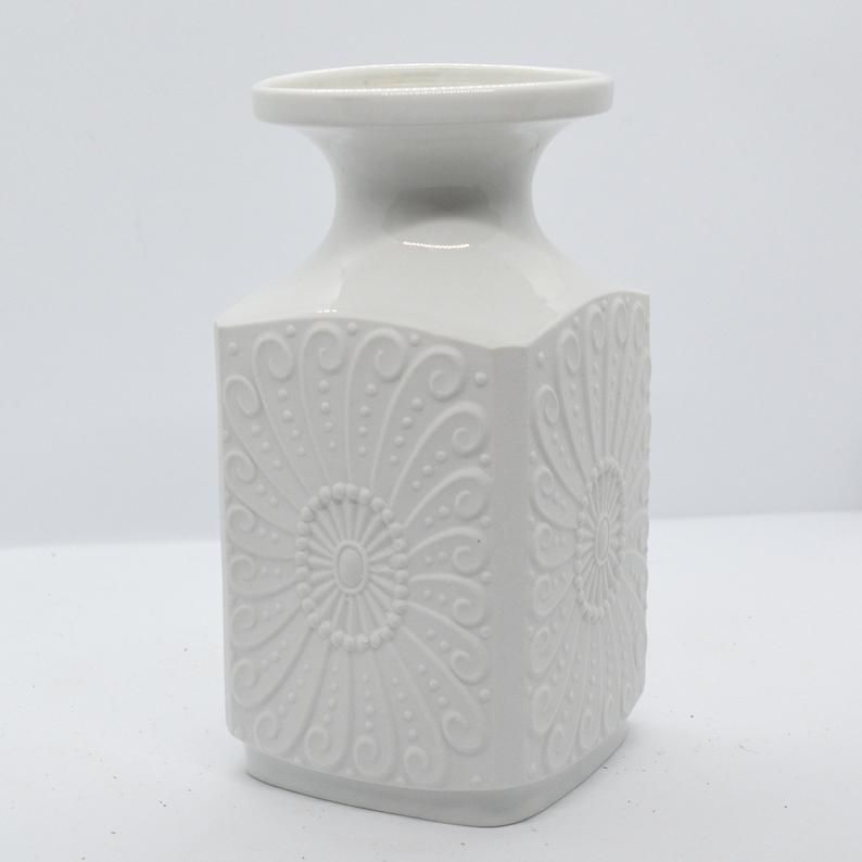 Kerafina Royal Porzellan Bavaria Kpm White Vase, Germany, 1970s photo buy