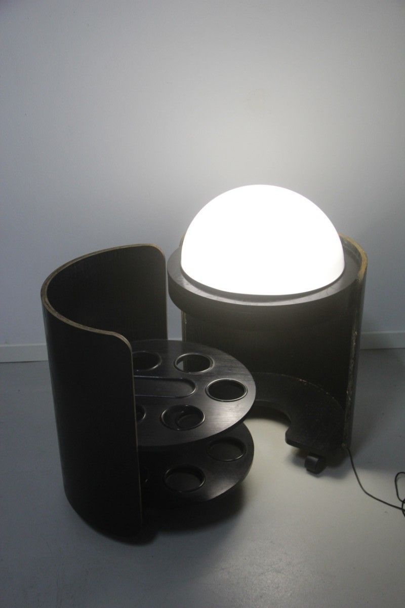 Sliding Bar Coffee Table With Integrated Lamps Giorgio Ponti Mariani For Rimadesio 1970. photo Furniture