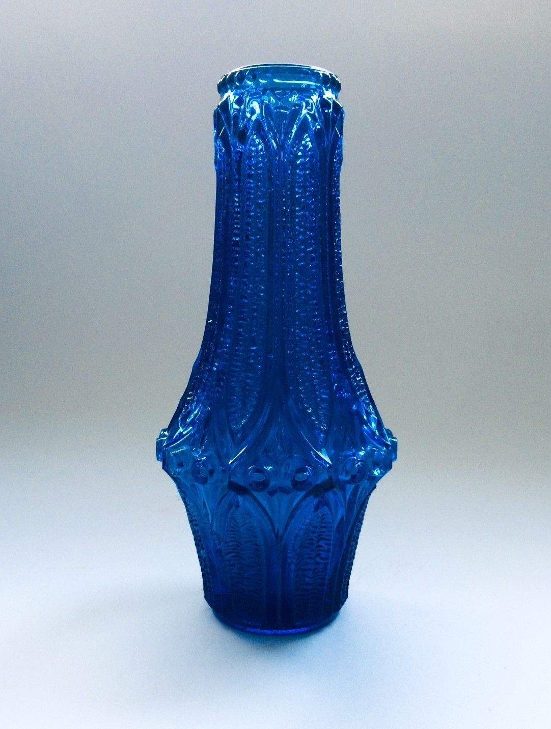 Scandinavian Design Blue Art Glass Vase, Finland 1960s photo furniture