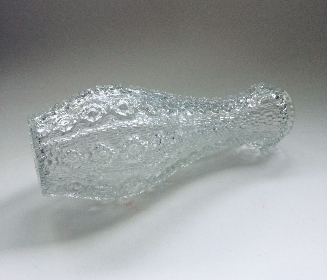 Scandinavian Design Clear Art Glass Vase, Finland 1960s photo Home Decor