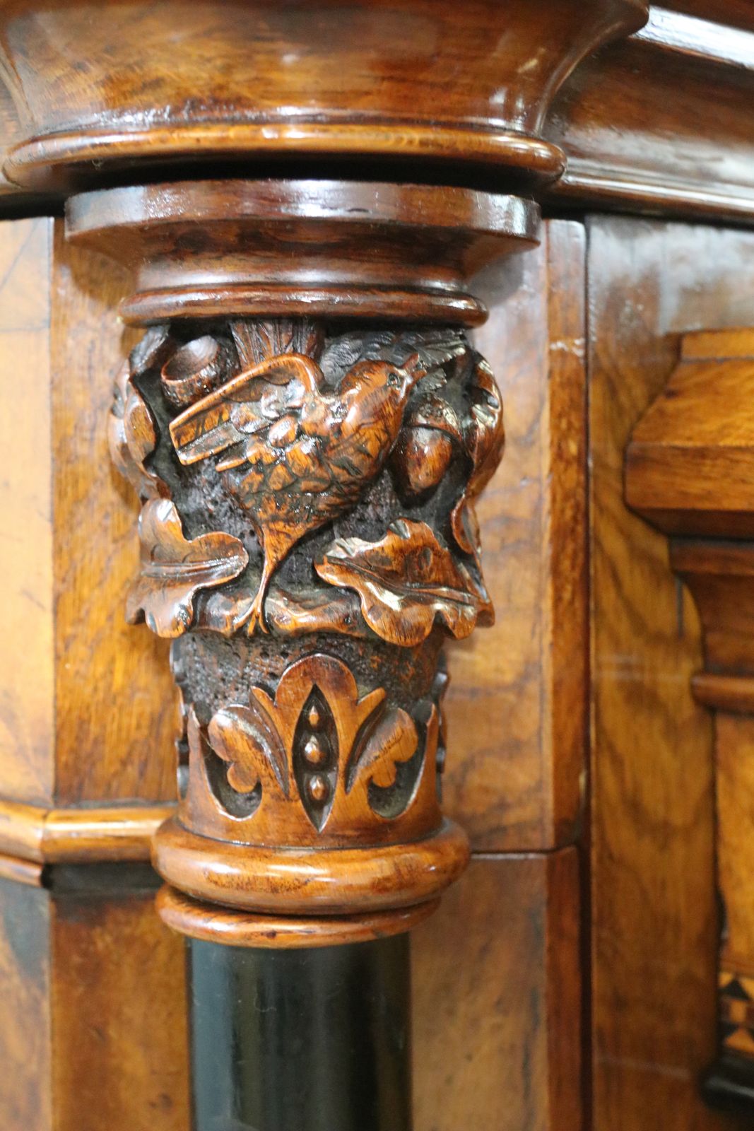 Victorian Pollard Oak And Specimen Wood Inlaid Mirror Back Sideboard In The Gothic Revival Style. photo 2950.0