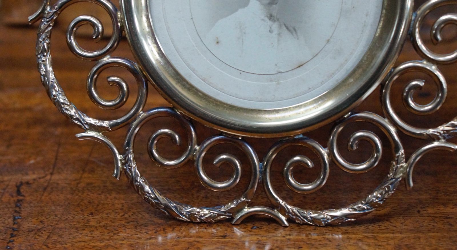 Pair Of Victorian English Brass Ring Photos Frames photo vintage