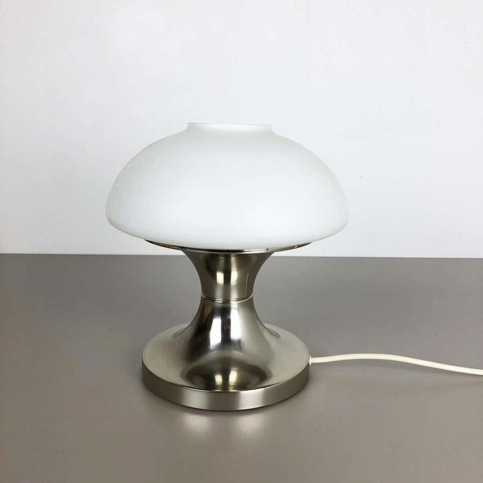 Original Modernist Mushroom Sputnik Table Light With Opal Shade, Italy, 1970s photo furniture