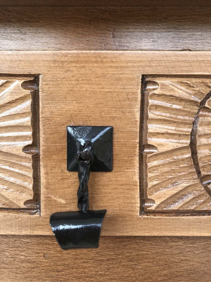 1447.0 Spanish Carved Dark Walnut Tuscan 2 Drawer Credenza, 1940s photo