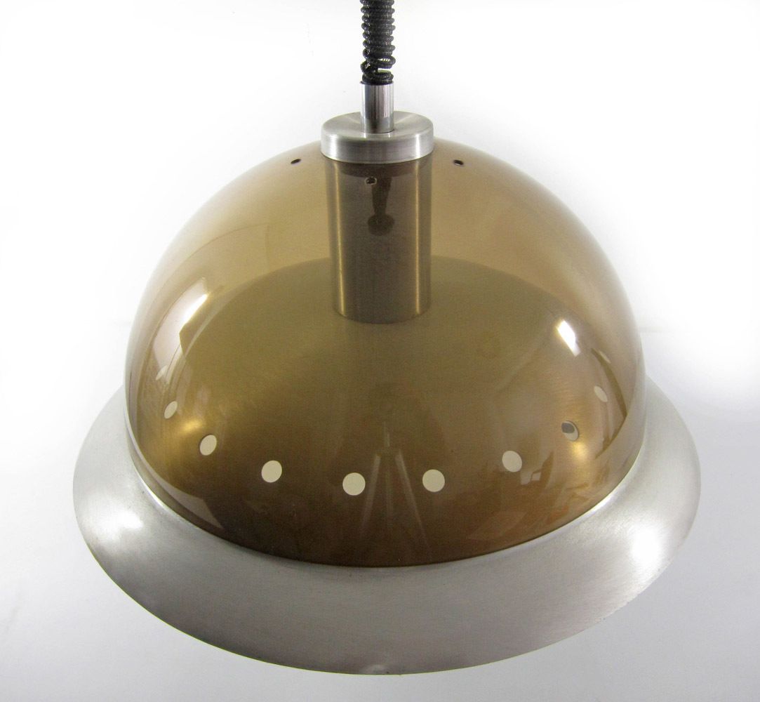 Grote Vintage Hanglamp Van Aluminium En Transparant Acryl, Jaren 1970 photo furniture