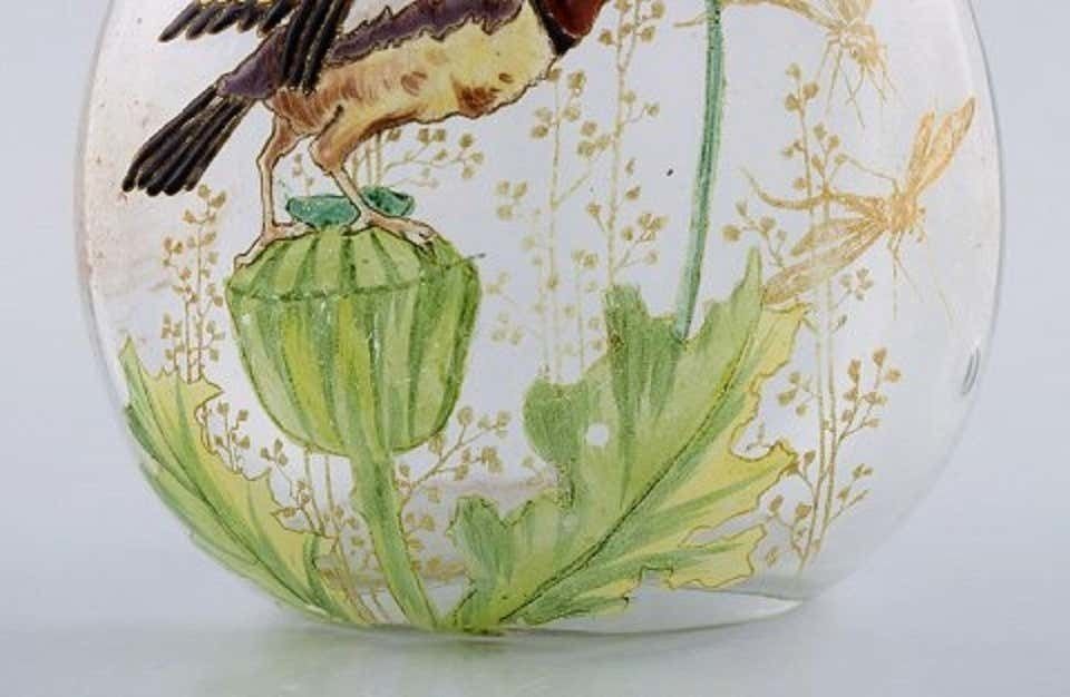 Legras, France. Carafe With Hand Painted Enamel Decoration In Art Glass photo 807.0