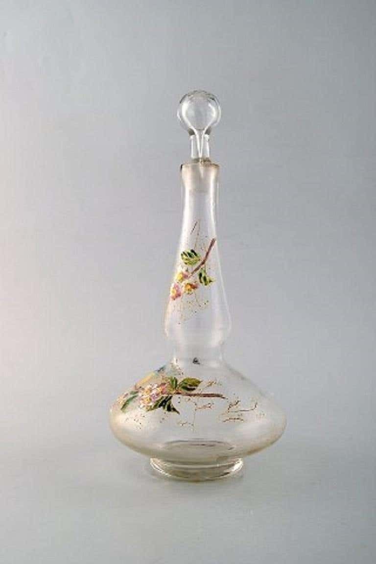 Legras, France, Carafe With Hand Painted Enamel Decoration In Art Glass photo furniture