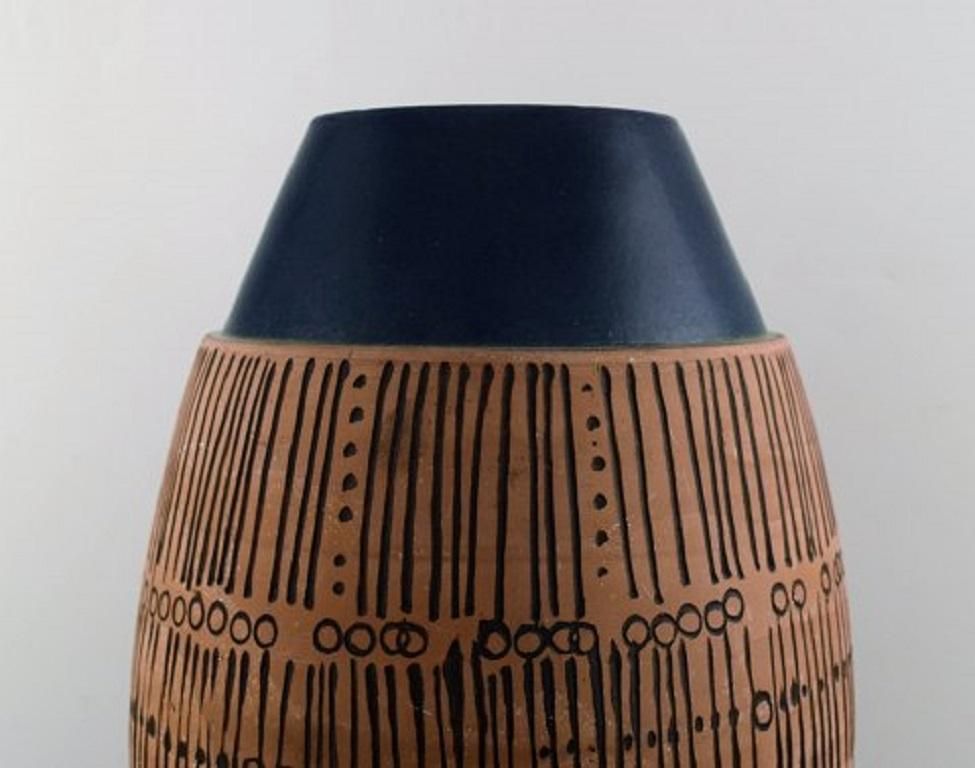 Lisa Larson For Gustavsberg, Huge Granada Ceramic Vase In Modernist Design photo for sale