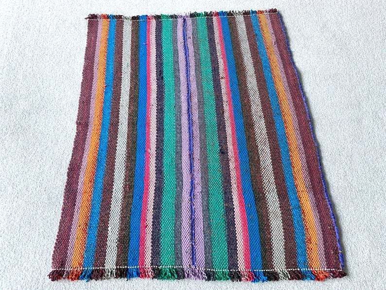 photo furniture Traditional Turkish Kilim Rug Shabby Vintage Wool Country Home Kelim 95x81 Cm