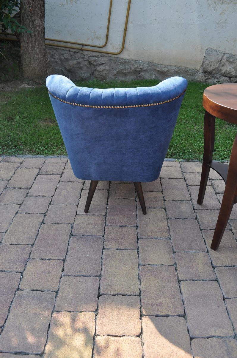 Blue Cocktail Chairs, 1950s, Set Of 2 photo vintage