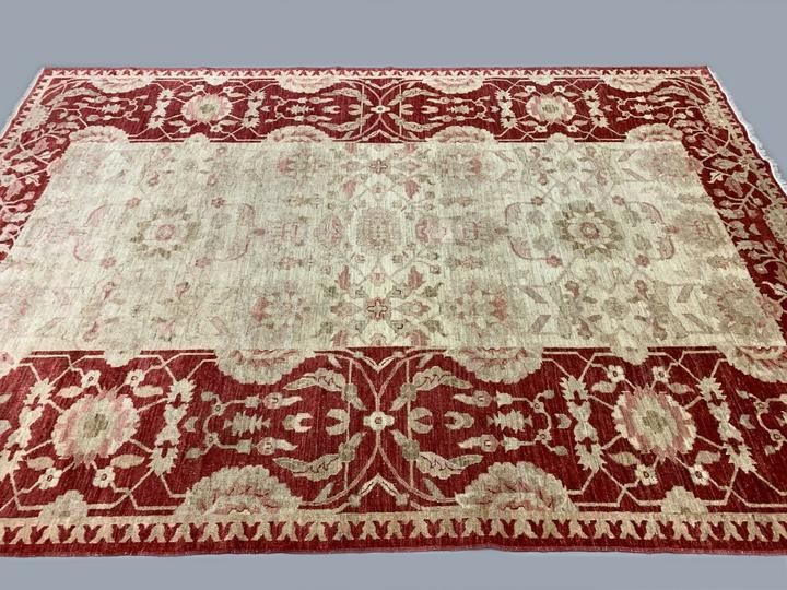 Fine Afghan Wool Ziegler Rug 313x220 Cm Handmade Chobi Rug Red, Beige photo 1750.0