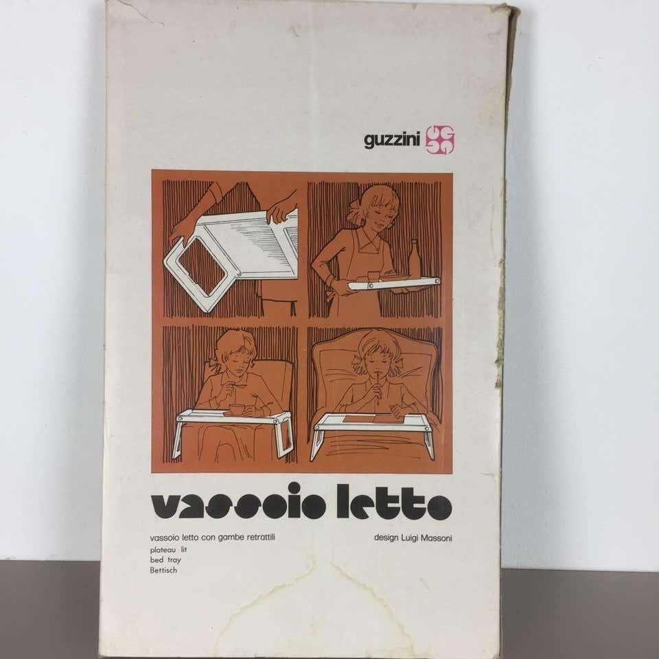 Luigi Massoni Minimalist Plastic White Bed Tray Element By Guzzini, Italy, 1980s photo Furniture