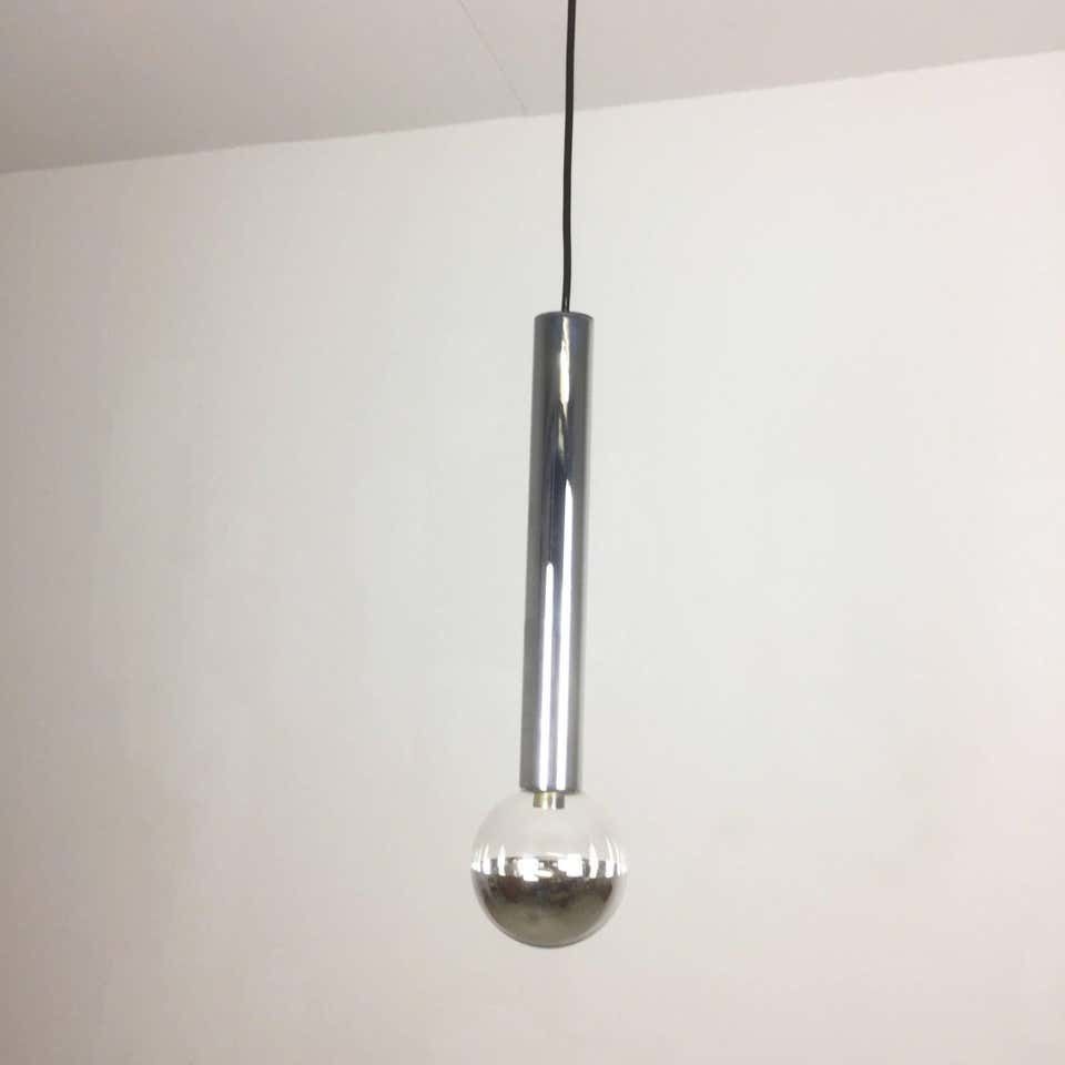 1970s Chrome Hanging Lights Glass Bulb By Motoko Ishi For Staff Lights, Germany photo for sale