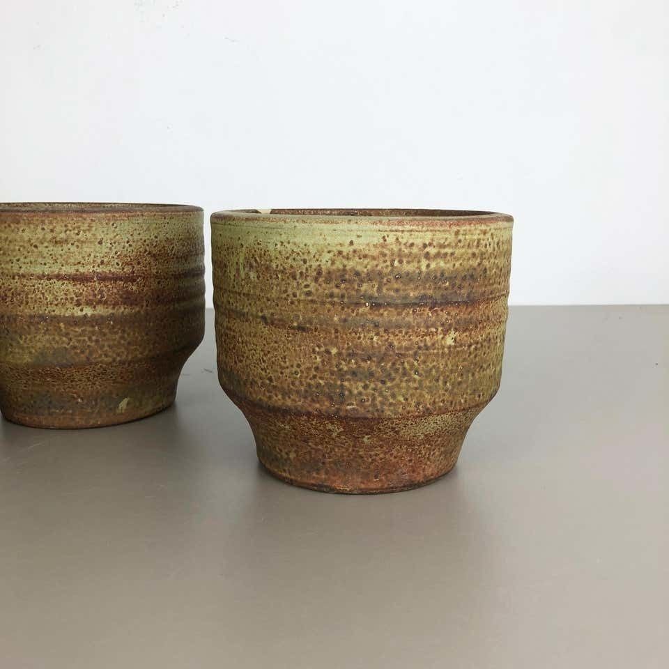 Set Of 3 Ceramic Studio Pottery Vase By Piet Knepper For Mobach Netherlands 1970 photo 970.0