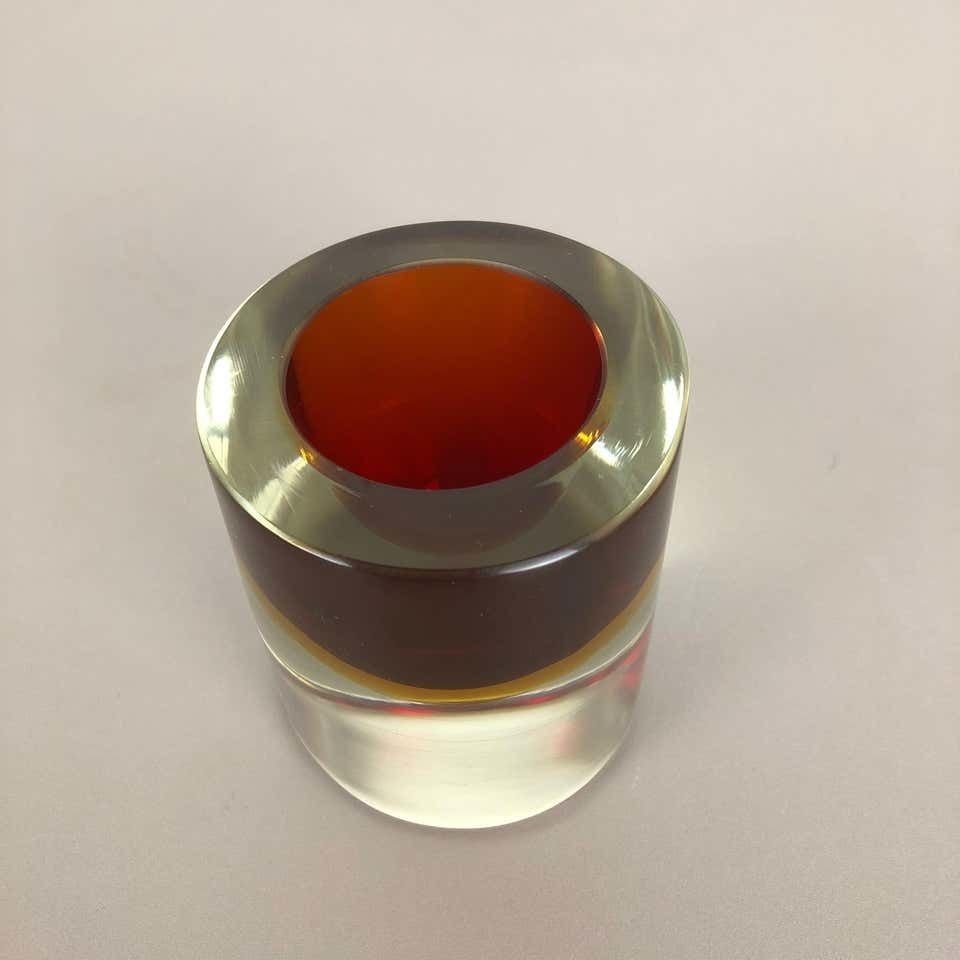 Multi Color Murano Vetri Glass Sommerso Bowl Shell Ashtray Element, Italy, 1970s photo vinterior
