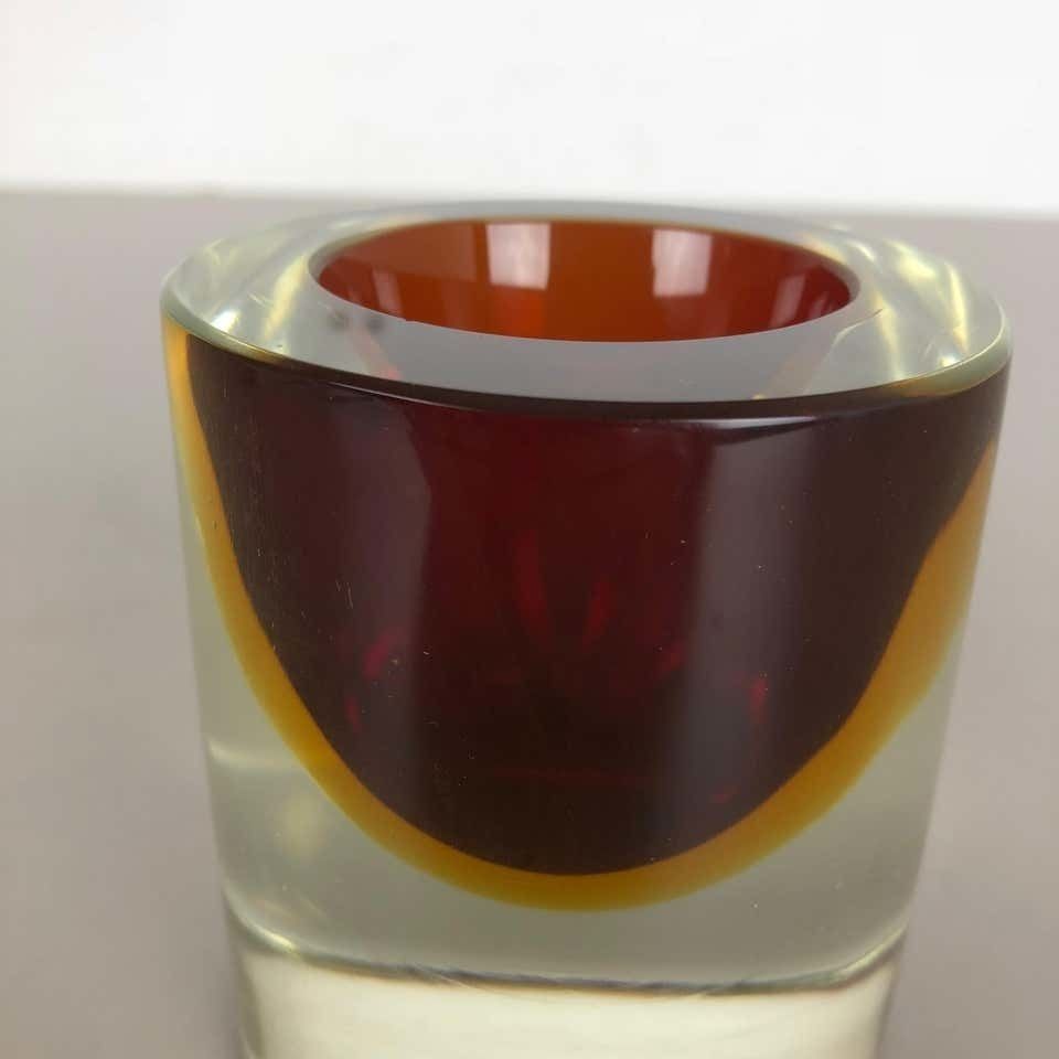 Multi Color Murano Vetri Glass Sommerso Bowl Shell Ashtray Element, Italy, 1970s photo buy