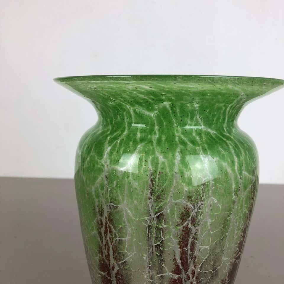 German Glass Vase By Karl Wiedmann For Wmf Ikora, 1930s Bauhaus Art Deco photo vinterior