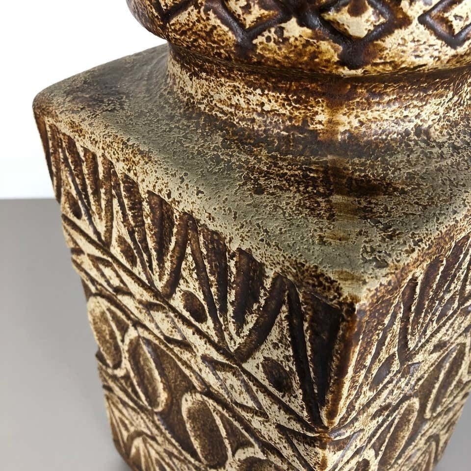 Large Fat Lava Pottery Floor Vase, Bodo Mans Bay Ceramics, Germany, 1970s photo for sale
