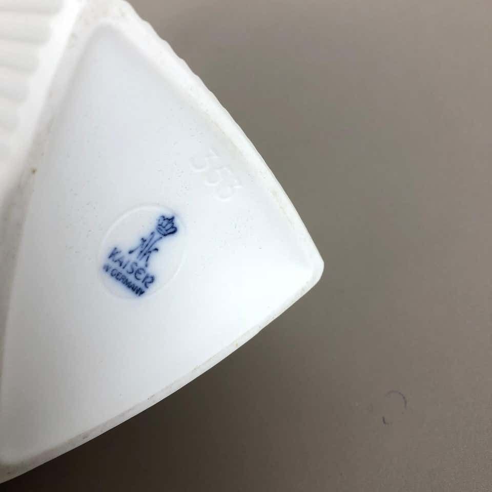 Home Decor Original 1970s Op Art Biscuit Porcelain German Vase Made By Ak Kaiser, Germany photo
