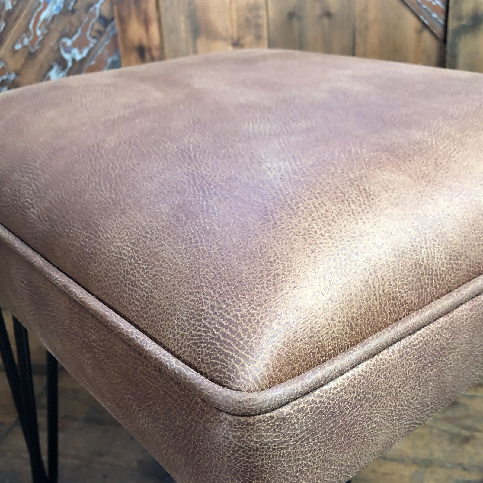 photo furniture Handmade Industrial Stool With Hairpin Legs In Leather