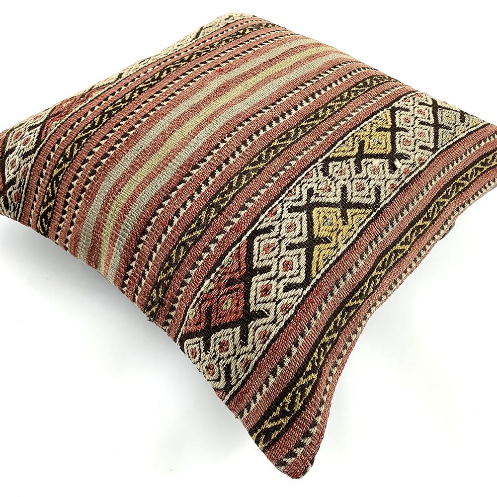 Vintage Turkish Kilim Cushion Cover, 55x55 Cm photo for sale