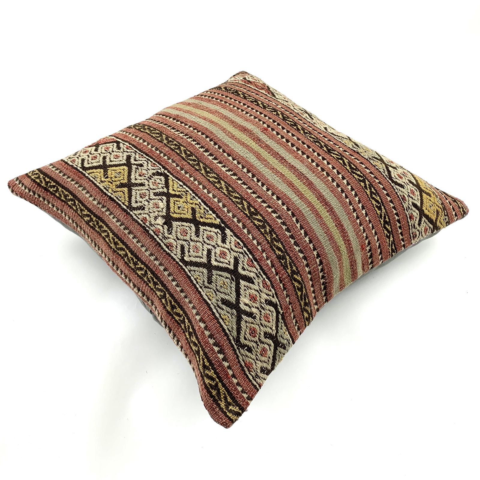 Vintage Turkish Kilim Cushion Cover, 55x55 Cm photo vintage