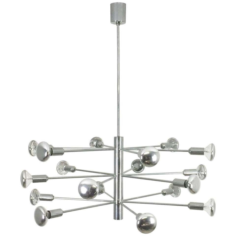 Modernist Chrome Sputnik Hanging Light By Cosack Lights