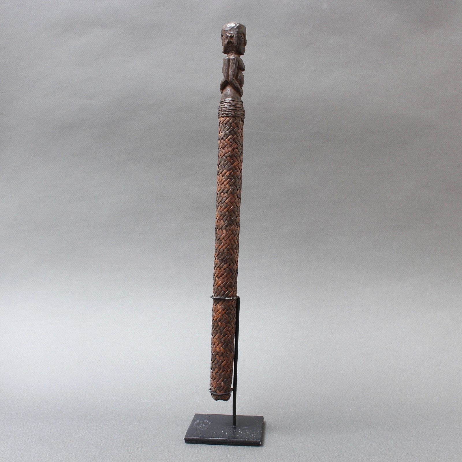 Carved Wooden Ancestor Sculpture With Rattan Body From Borneo (Circa 1960s) photo Home Decor