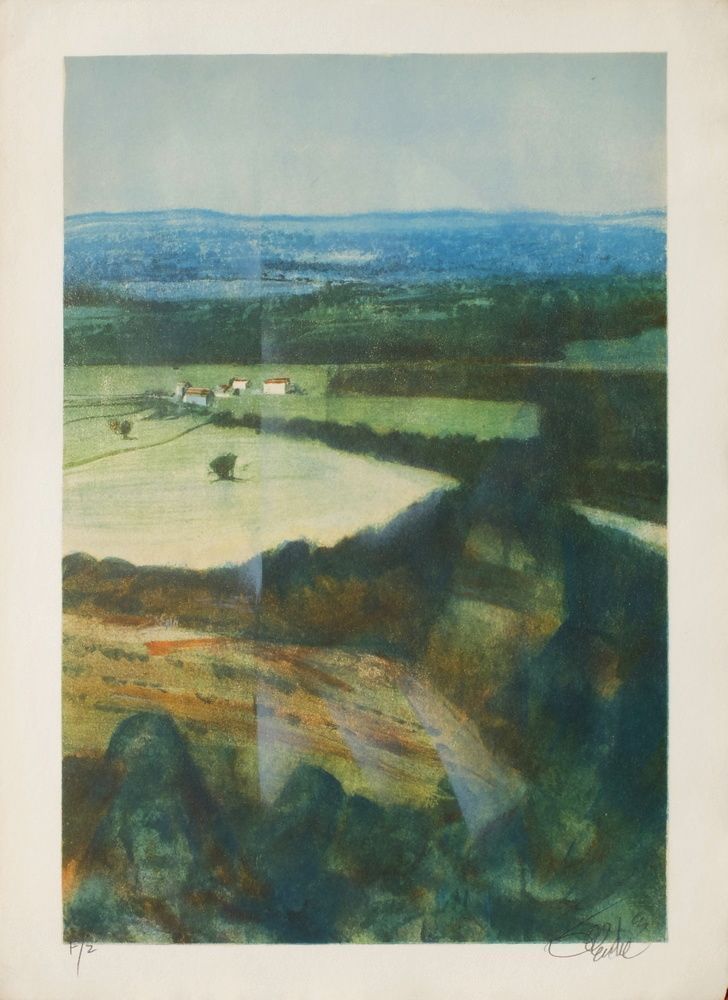 Valadié Jean Baptiste Lithography Plateau Des Millevaches 19 Corrèze