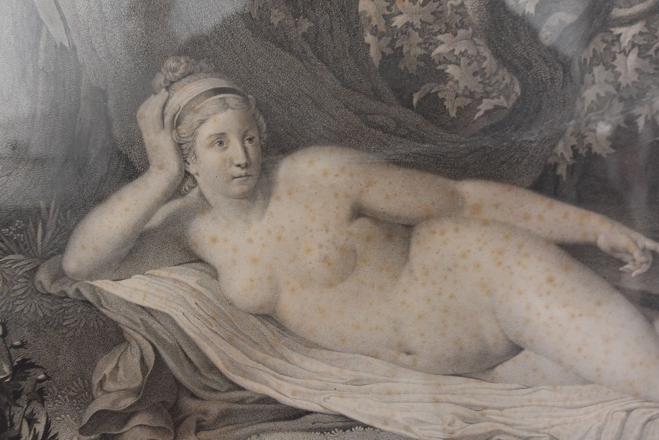 Young Olympia And Cupid Old Engraving Xi Xth Century photo for sale