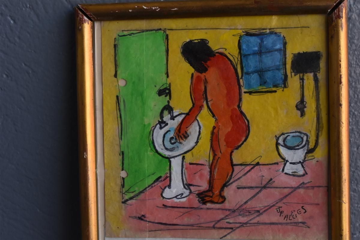 Series Of 4 Painting Naked Women By Jp Alliès photo furniture