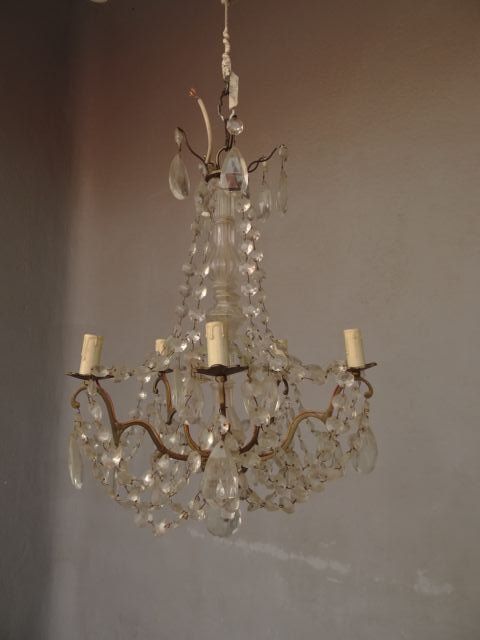 Chandelier With Tassels And Garlands, 6 Lights Circa 1900 photo furniture