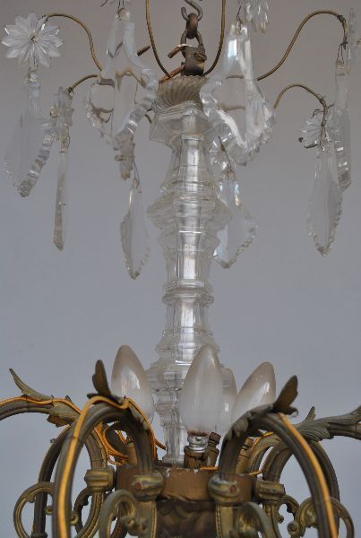 Chandelier Tassels Of Gilt Bronze Crystal Rockery Style Xi Xth photo buy