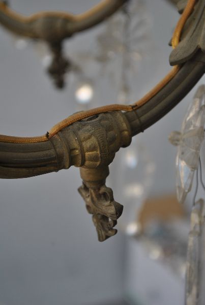 photo vinterior Chandelier Tassels Of Gilt Bronze Crystal Rockery Style Xi Xth