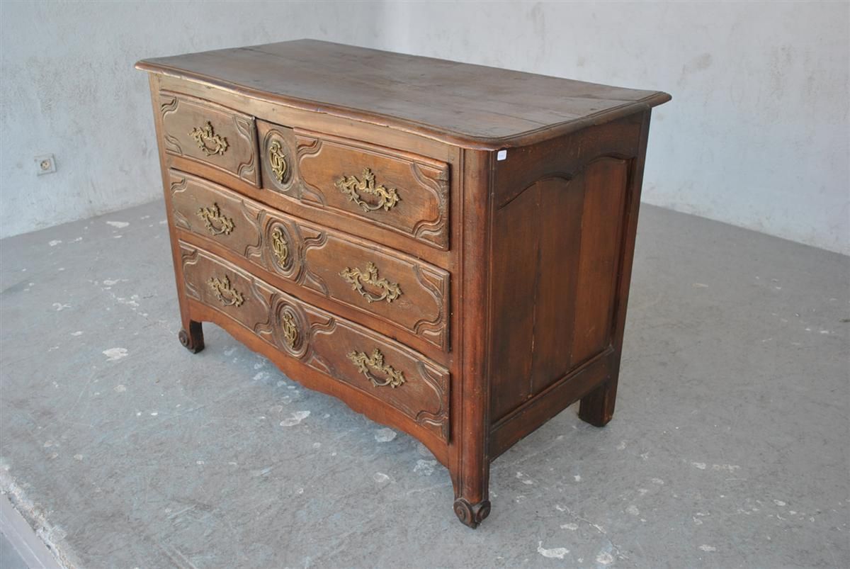 Curved Chest Of Drawers In Beech, 18th Century photo furniture