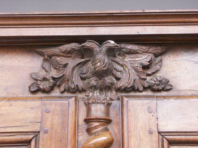 Sideboard Two Louis Xiii Walnut Bodies, 18th Century photo vintage