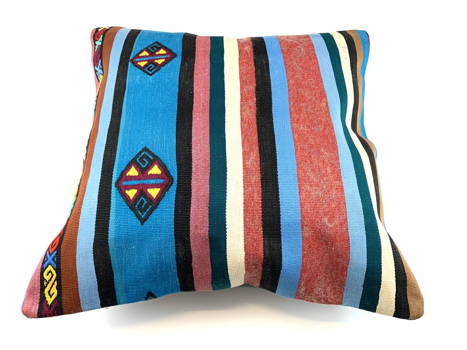 Vintage Turkish Kilim Cushion Cover, 55x55 Cm photo vintage