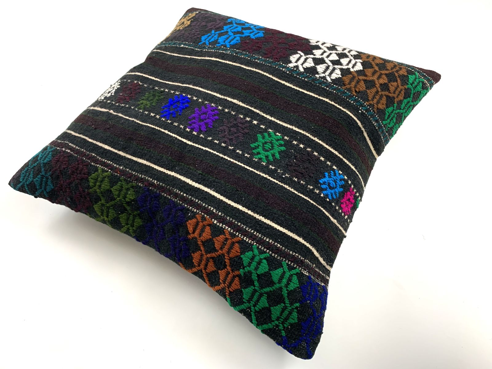 Vintage Turkish Kilim Cushion Cover, 55x55 Cm photo buy