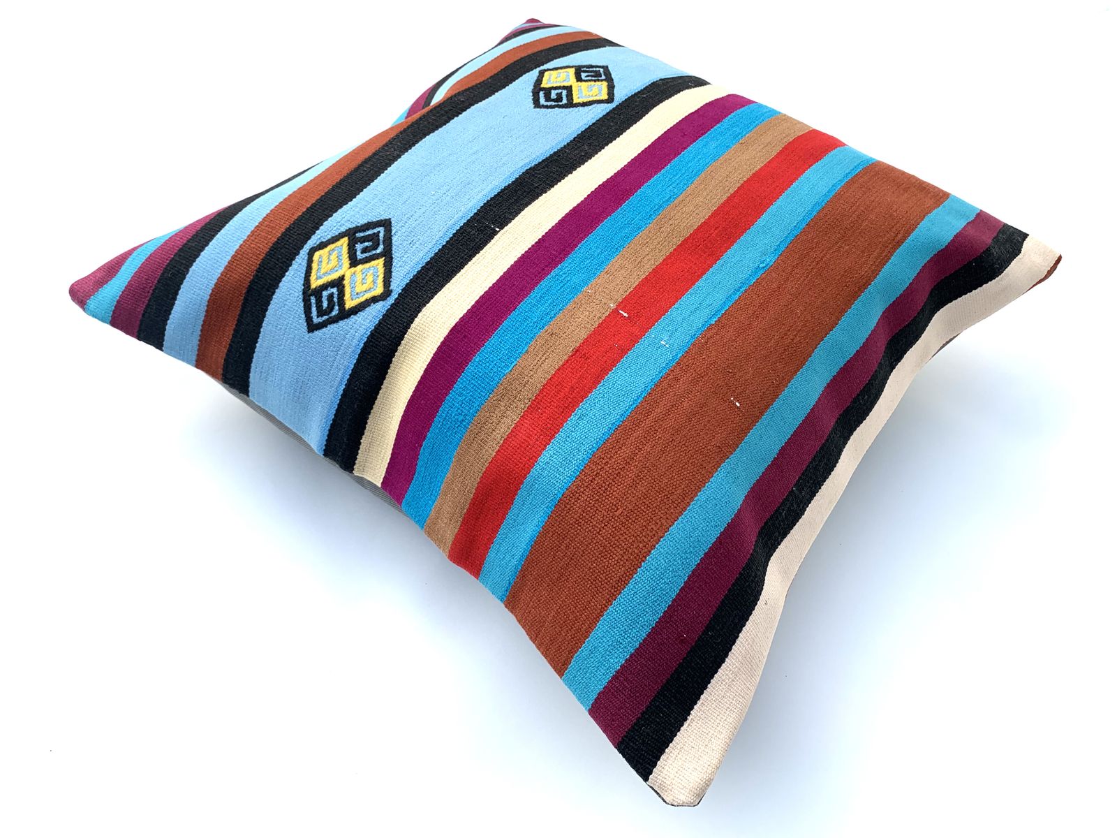 Vintage Turkish Kilim Cushion Cover, 55x55 Cm photo vinterior