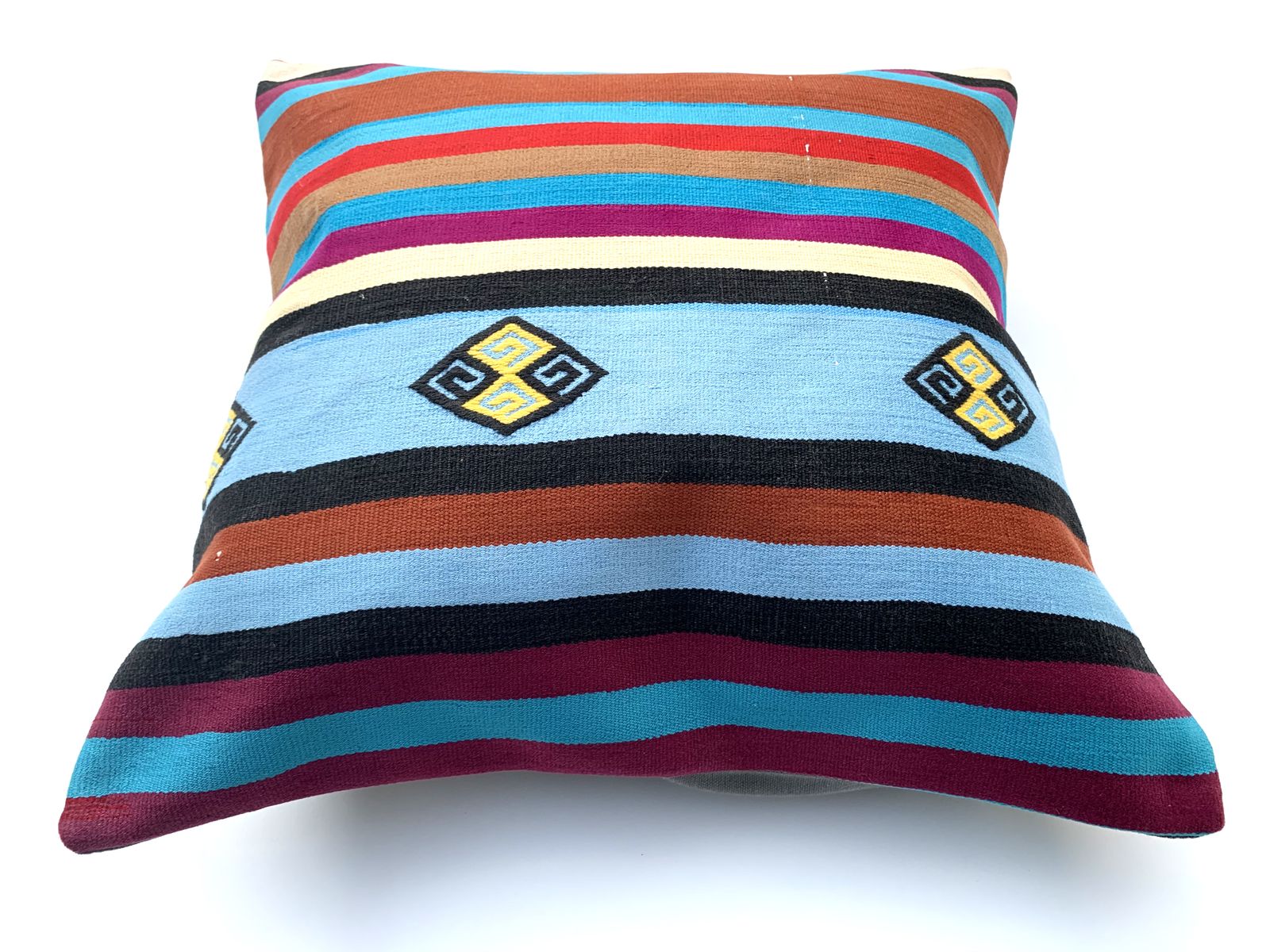 Vintage Turkish Kilim Cushion Cover, 55x55 Cm photo vintage